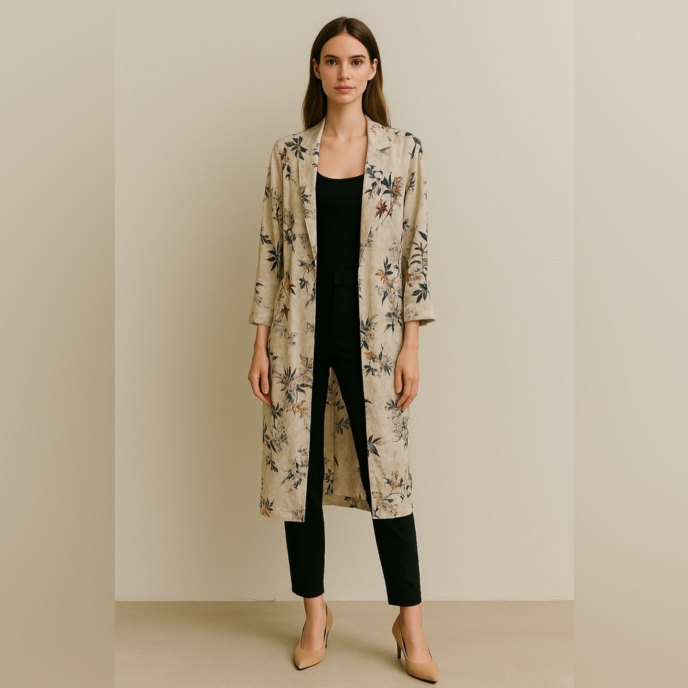Dynamite Floral Satin Duster | Size M